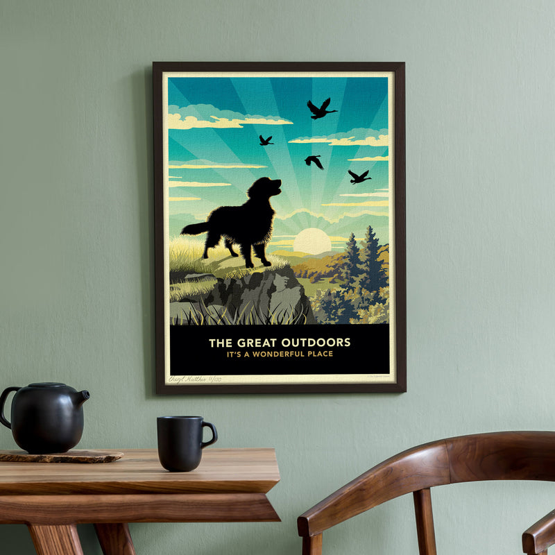 Scenic Dog Lovers Gift - Golden Retriever  or Flat-coated Retriever Limited Edition Print