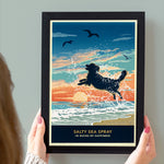 Golden Retriever or Flat-coated Retriever Limited Edition Seaside Print - A Dog Lover’s Gift.