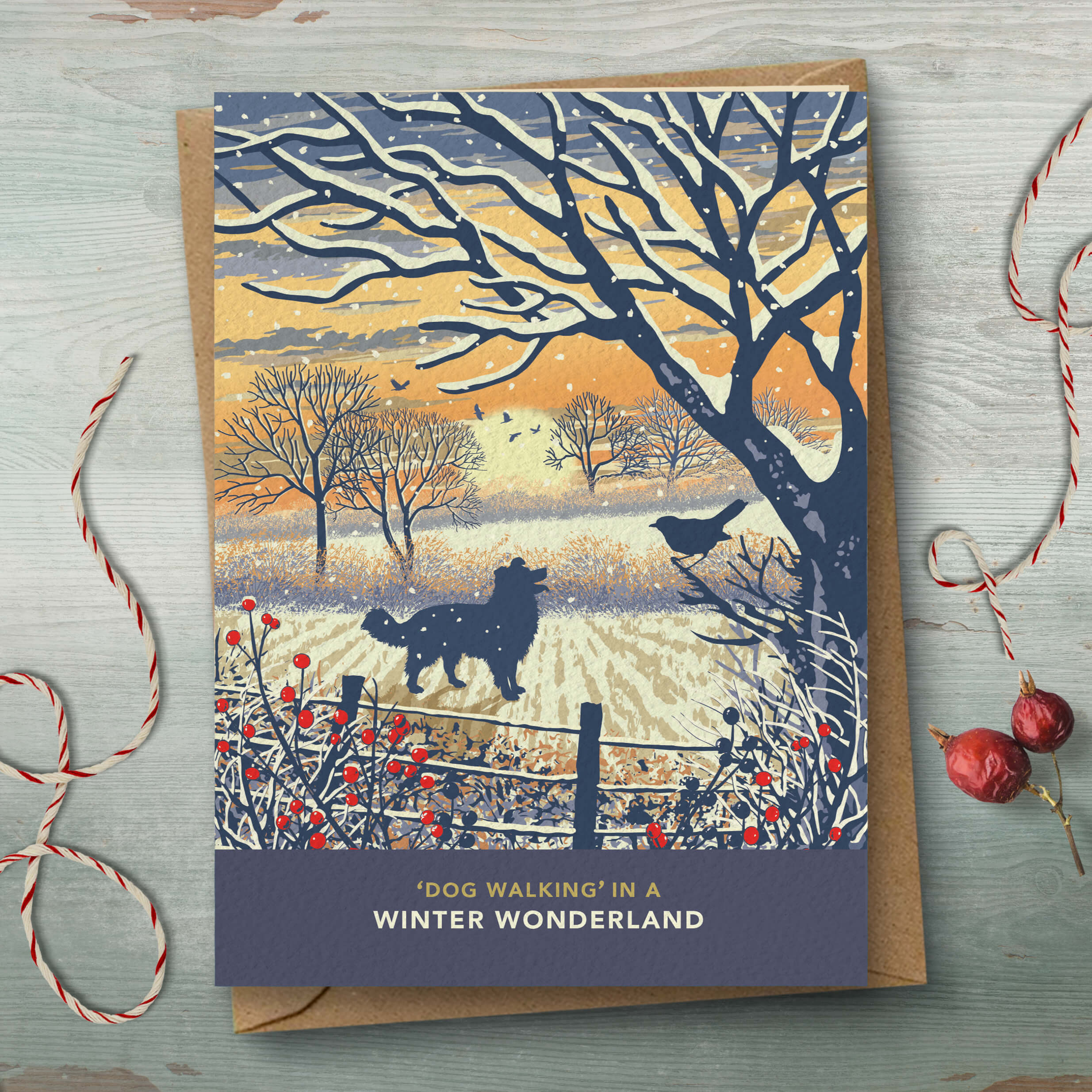 Border Collie Christmas Card For Dog Lovers – The Typecast Gallery