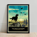 Scenic Dog Lovers Gift - Golden Retriever  or Flat-coated Retriever Limited Edition Print