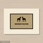 Personalised Doberman Pinscher Print For One Or Two Dogs