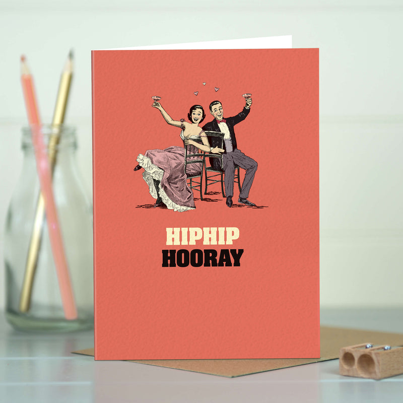 Champagne Engagement Card - Hip Hip Hooray