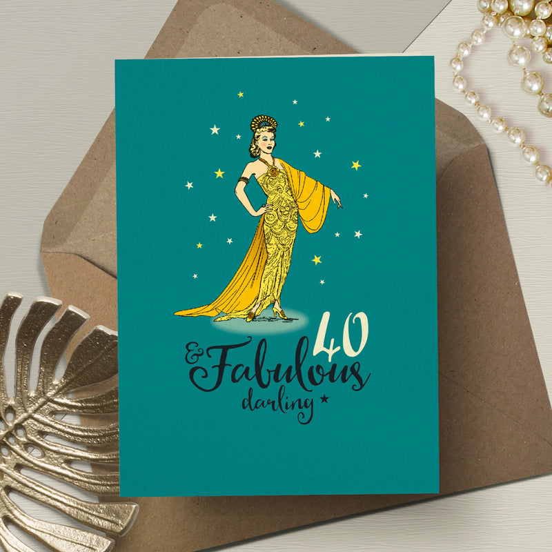 40th Birthday Card - 40 And Fabulous