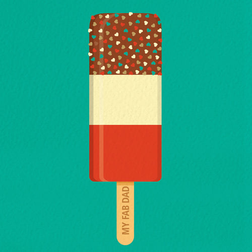 Funny Father's Day Card - My Dad Is Fab Ice-Lolly