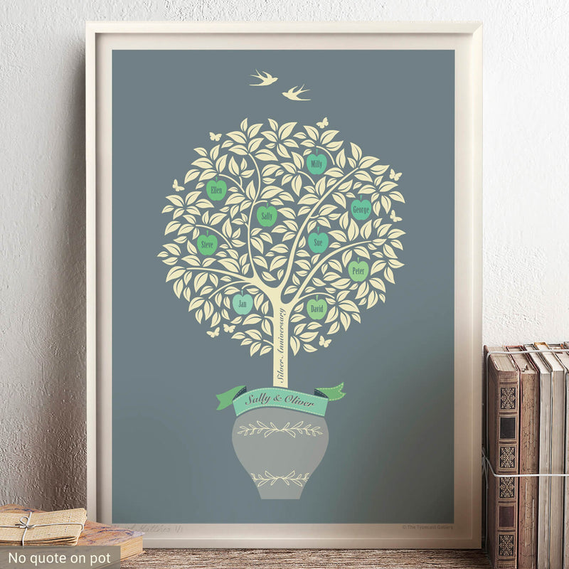 Silver Wedding Family Tree – A Silver Anniversary Gift