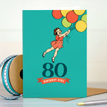 80th Milestone Birthday Girl Card