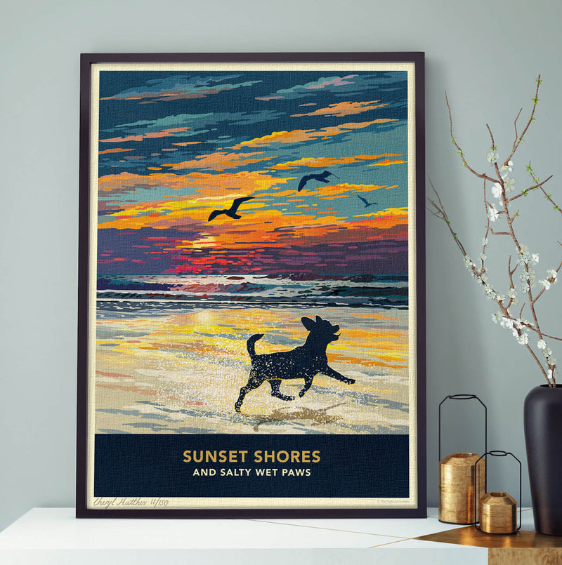 Chihuahua Sunset Beach Print - A Limited Edition Dog Lover’s Gift.
