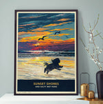 Shih Tzu Sunset Beach Print - A Limited Edition Dog Lover’s Gift.