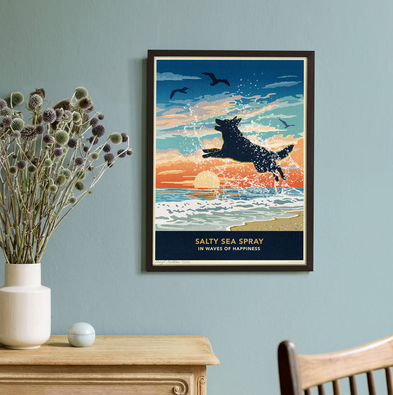 Seaside German Shepherd Limited Edition Print - A Dog Lover’s Gift.