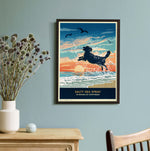 Golden Retriever or Flat-coated Retriever Limited Edition Seaside Print - A Dog Lover’s Gift.