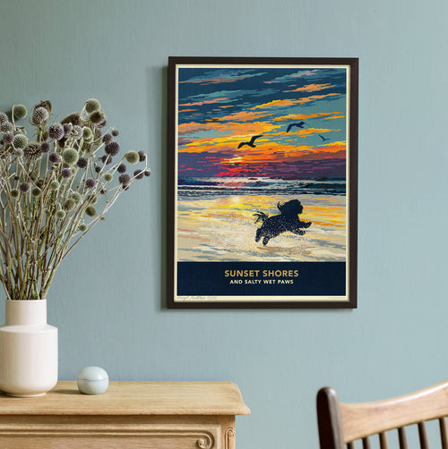 Shih Tzu Sunset Beach Print - A Limited Edition Dog Lover’s Gift.