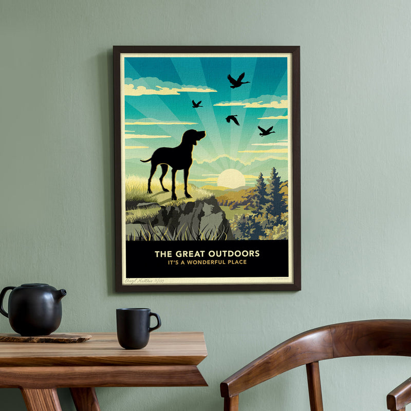 Scenic Dog Lovers Gift - Pointer, Viszla or Weimaraner Limited Edition Print