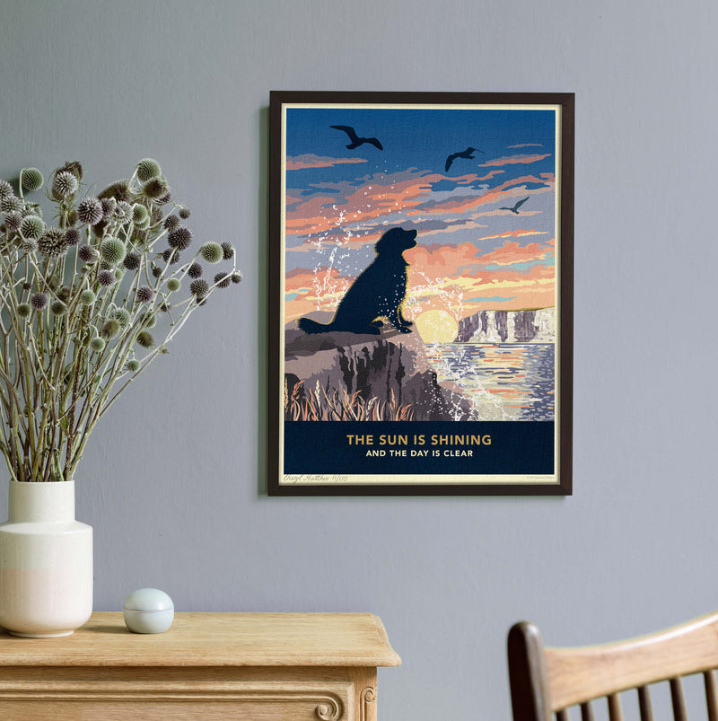 Golden Retriever Limited Edition Coastal Print - A Dog Lover’s Gift.