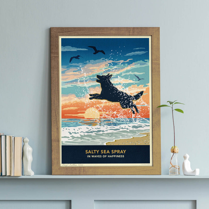 Seaside German Shepherd Limited Edition Print - A Dog Lover’s Gift.