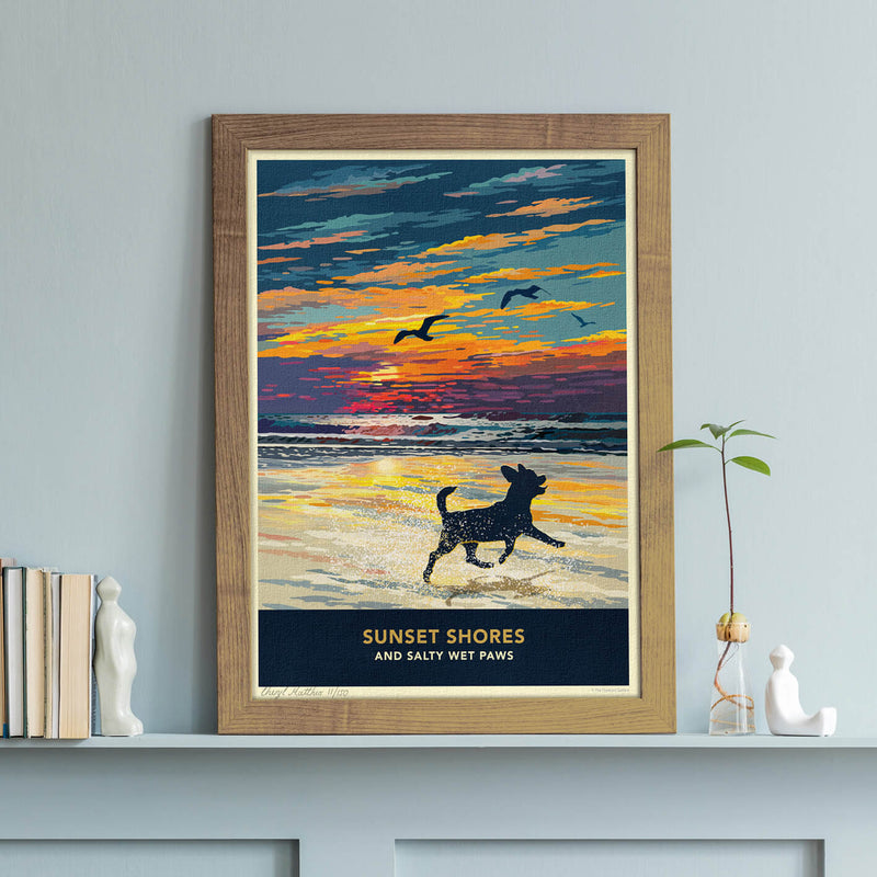 Chihuahua Sunset Beach Print - A Limited Edition Dog Lover’s Gift.