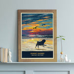 Pug Sunset Beach Print - A Limited Edition Dog Lover’s Gift.