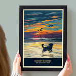 Cockapoo Sunset Beach Print - A Limited Edition Dog Lover’s Gift.