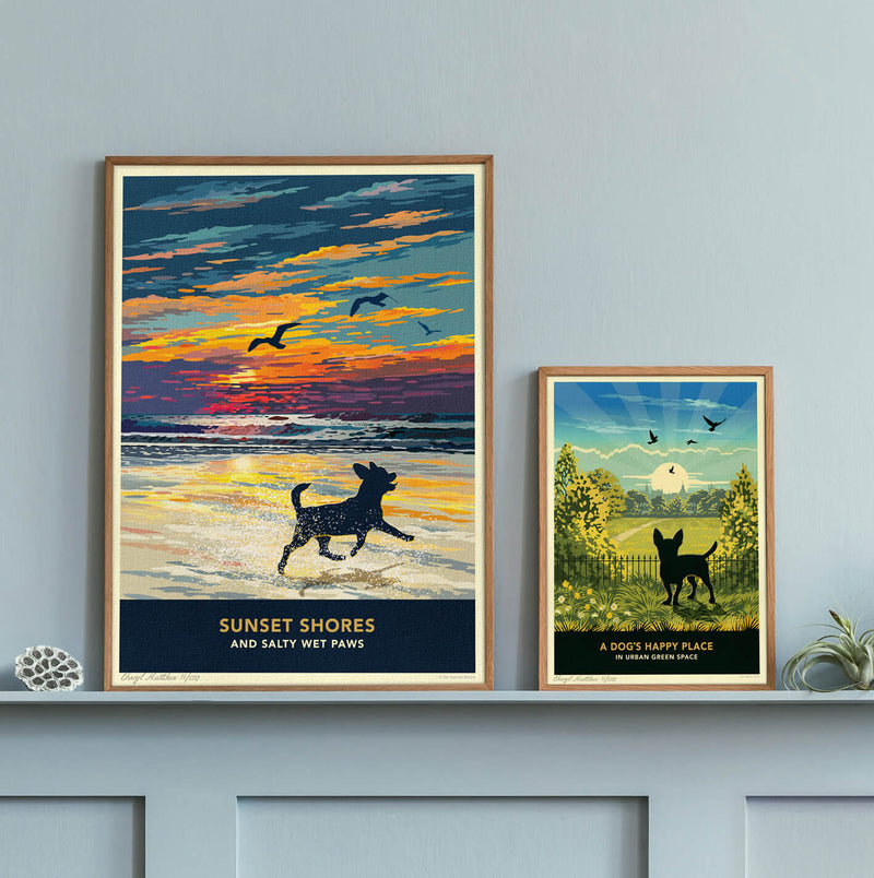 Chihuahua Sunset Beach Print - A Limited Edition Dog Lover’s Gift.
