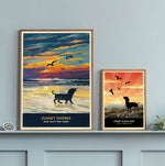 Dachshund Sunset Beach Print - A Limited Edition Dog Lover’s Gift.
