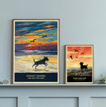 Jack Russell or Patterdale Terrier Sunset Beach Print - A Limited Edition Dog Lover’s Gift.