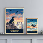 Golden Retriever or Flat-coated Retriever Limited Edition Coastal Print - A Dog Lover’s Gift.