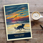 German Shepherd Sunset Beach Print - A Limited Edition Alsatian Dog Lover’s Gift.