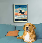 Golden Retriever or Flat-coated Retriever Limited Edition Seaside Print - A Dog Lover’s Gift.