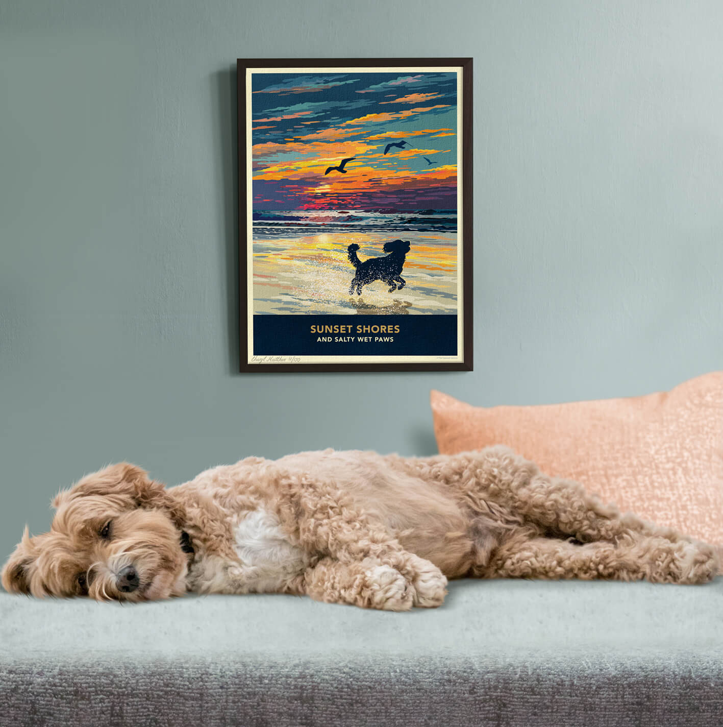 Sunset Cockapoo Cockapoo Sunset Beach Print - A Limited Edition Dog Lover’s Gift. – The ...