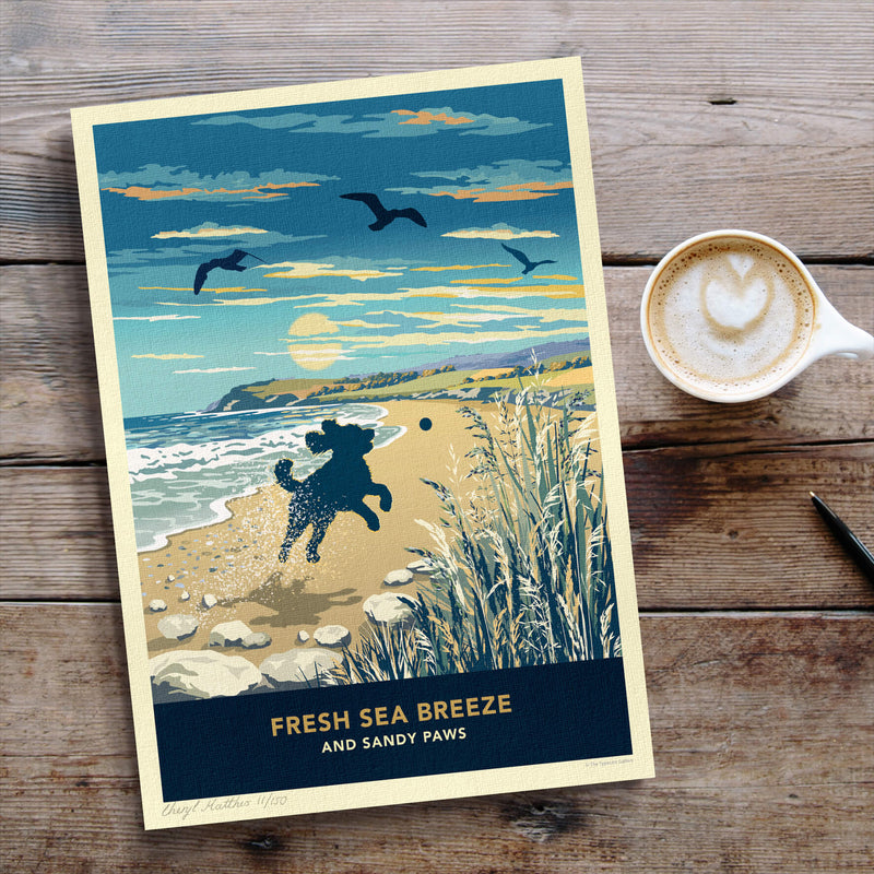 Cockapoo Limited Edition Beach Print - A Dog Lover’s Gift.