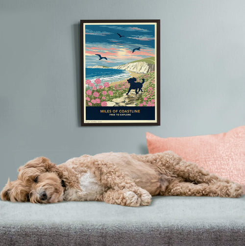 Cockapoo Limited Edition Coastal Path Print - A Dog Lover’s Gift.