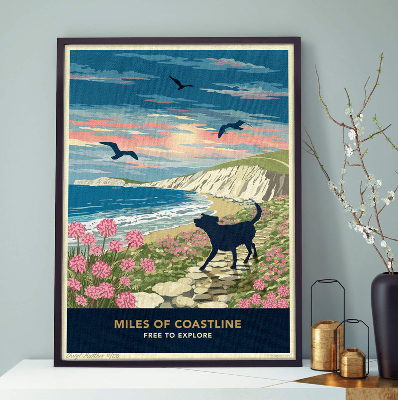 Labrador Limited Edition Coastal Path Print - A Dog Lover’s Gift.