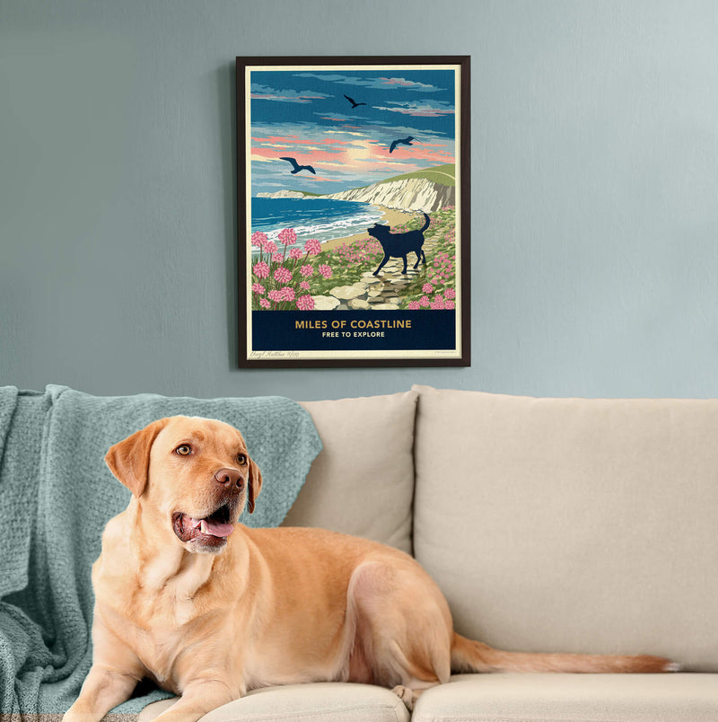 Labrador Limited Edition Coastal Path Print - A Dog Lover’s Gift.