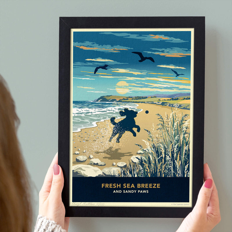 Cockapoo Limited Edition Beach Print - A Dog Lover’s Gift.