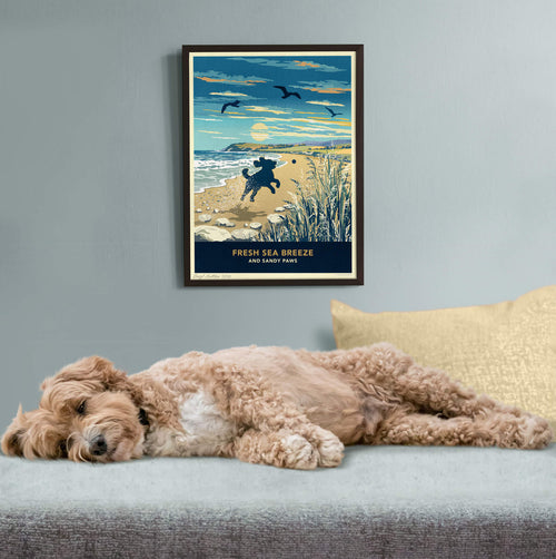 Cockapoo Limited Edition Beach Print - A Dog Lover’s Gift.