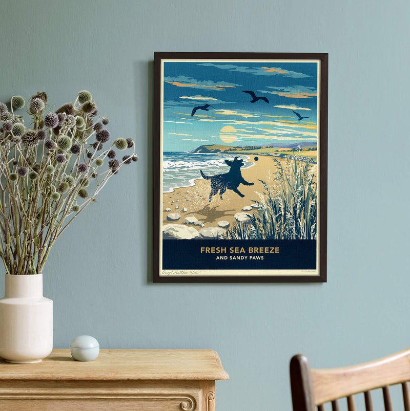 Labrador Limited Edition Beach Print - A Dog Lover’s Gift.