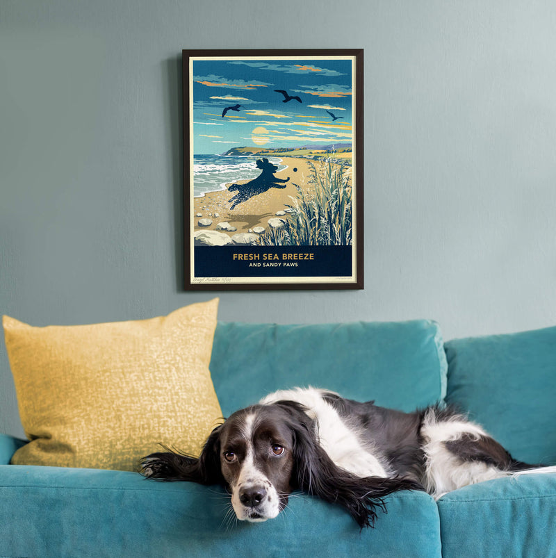 Spaniel Limited Edition Beach Print - A Dog Lover’s Gift.