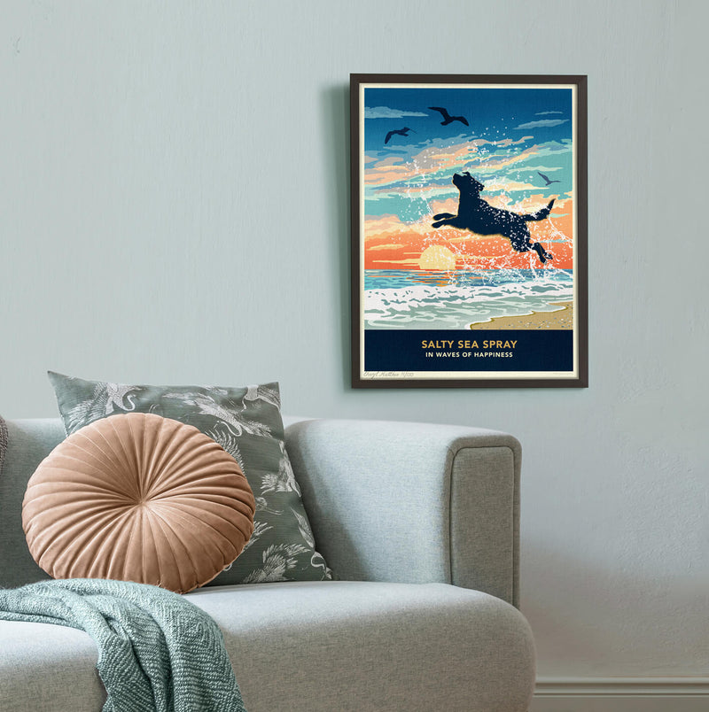 Labrador Limited Edition Seaside Print - A Dog Lover’s Gift.