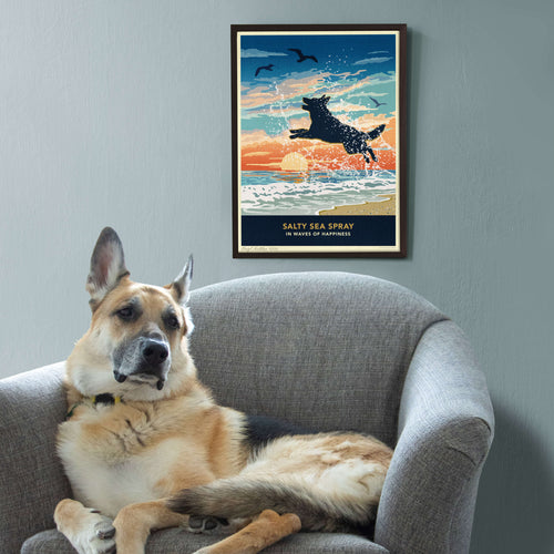 Seaside German Shepherd Limited Edition Print - A Dog Lover’s Gift.