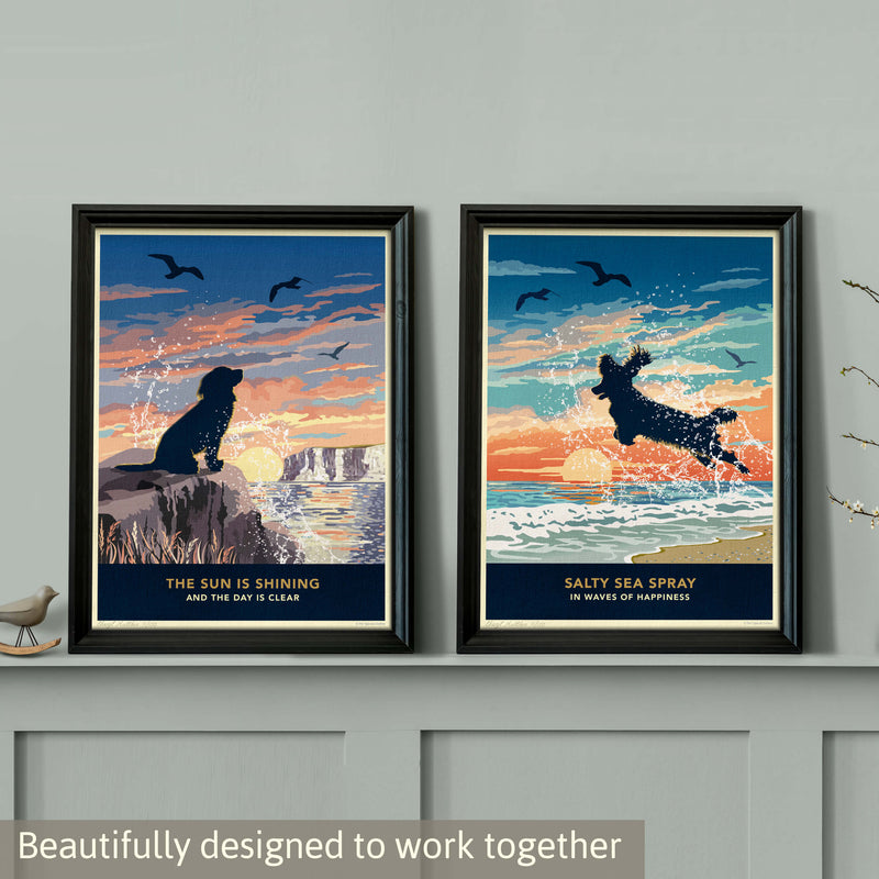 Spaniel Limited Edition Seaside Print - A Dog Lover’s Gift.