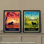 Pug Sunset Beach Print - A Limited Edition Dog Lover’s Gift.
