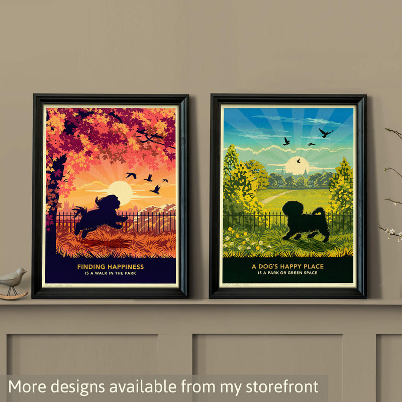 Shih Tzu Sunset Beach Print - A Limited Edition Dog Lover’s Gift.