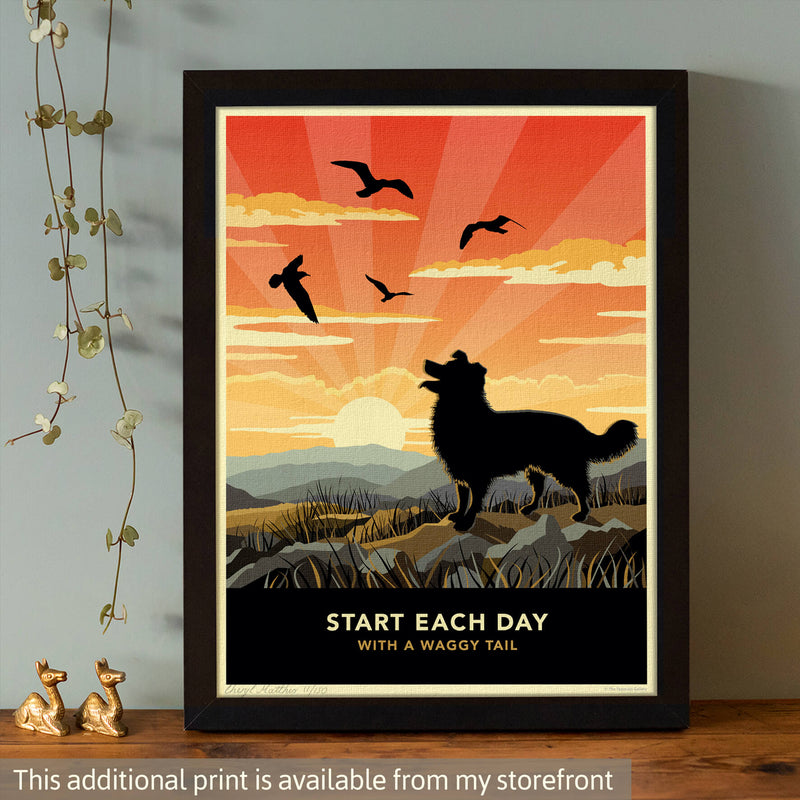 Seaside Border Collie Limited Edition Print - A Dog Lover’s Gift.