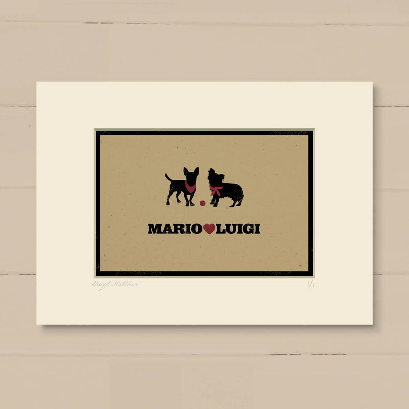 Personalised Dog Or Cat Print For Two Pets