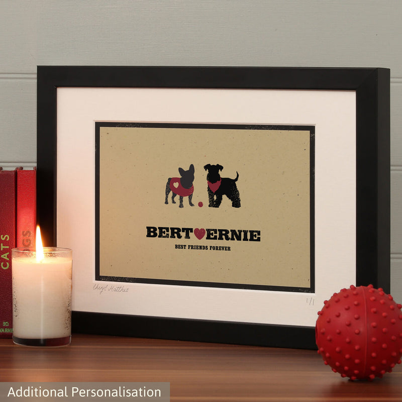 Personalised Dog Or Cat Print For Two Pets