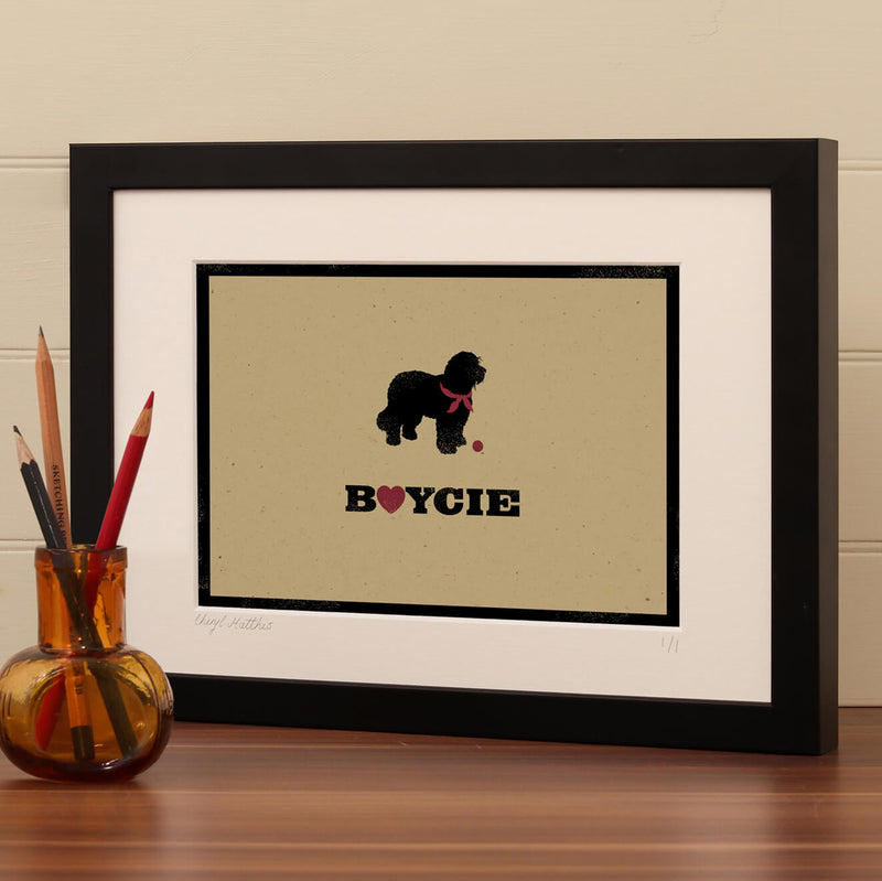 Personalised Old English Sheep Dog Print For One Or Two Dogs