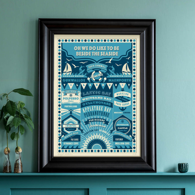 South Cornwall Beaches Art print - A Cornish Gift