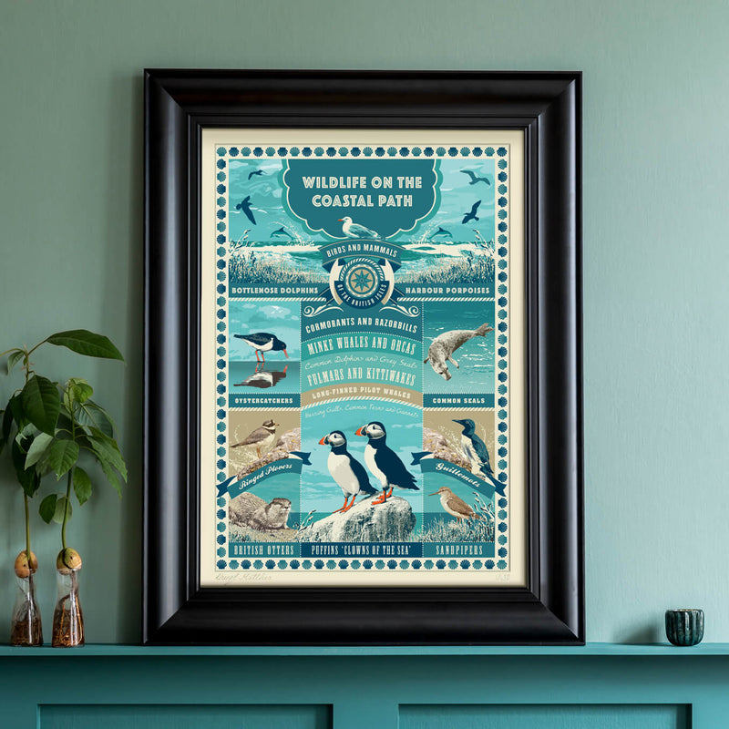 British Coastal Wildlife Art print - A Coastal Gift