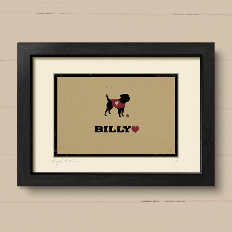 Personalised Border Terrier Print For One Or Two Dogs