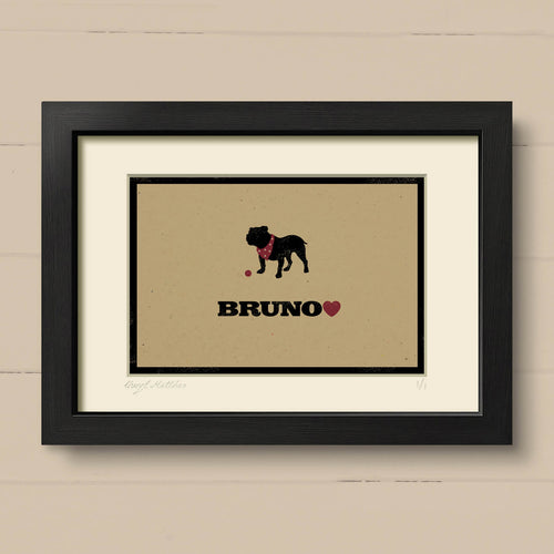 Personalised British Bulldog Print For One Or Two Dogs