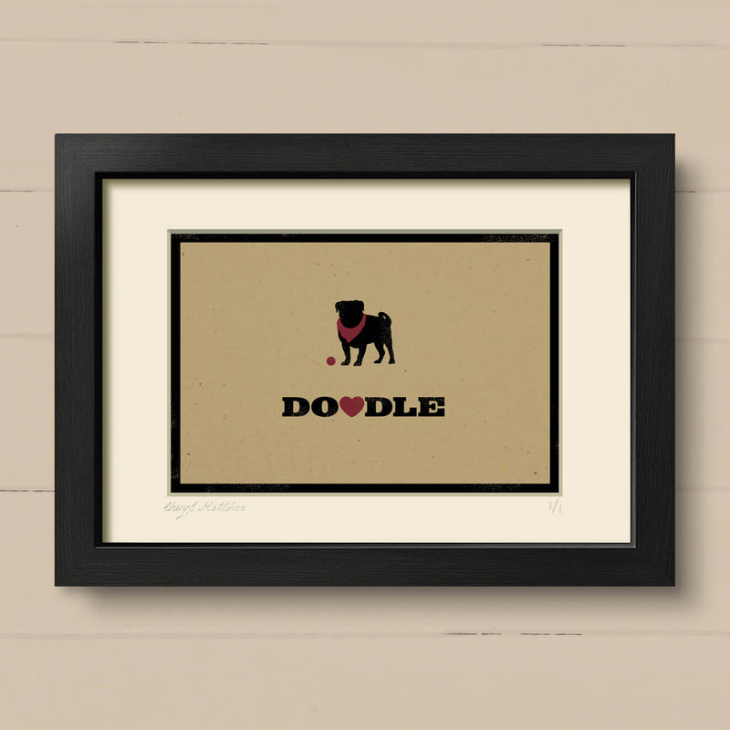 Personalised Pug Print For One Or Two Dogs